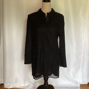 Vintage black beaded blouse